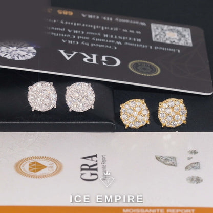 Iced Out 925 Silver Moissanite Earrings