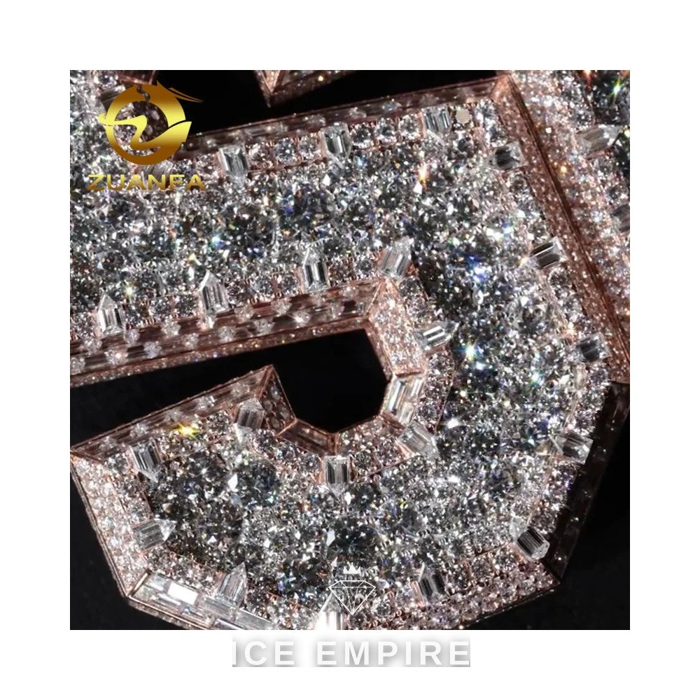 Iced Out Baguette 925 Silver Moissanite Pendant