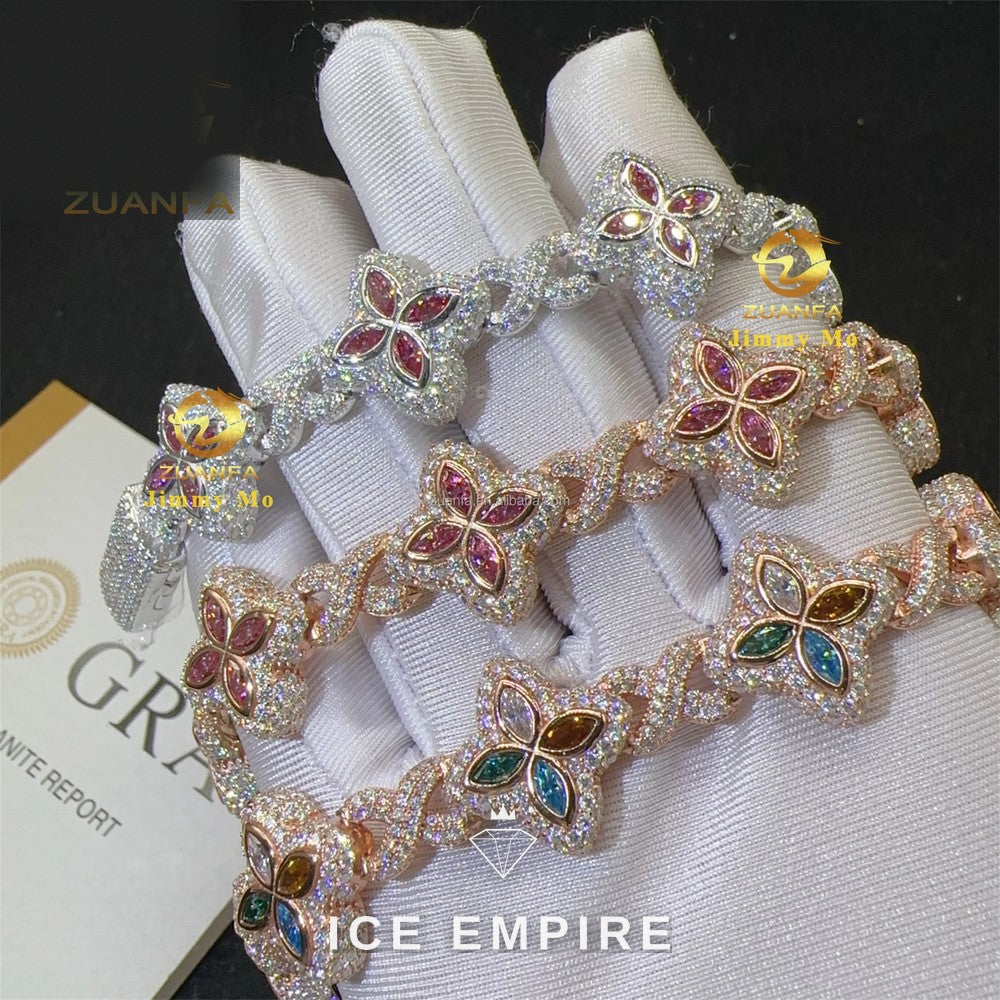 Iced Out 925 Silver Moissanite Cuban Chain