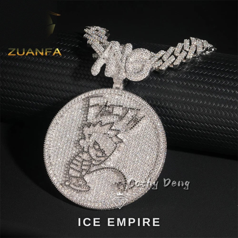 Iced Out Baguette Rose Gold Plated Moissanite Cuban Chain