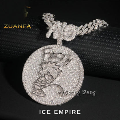 Iced Out Baguette Rose Gold Plated Moissanite Cuban Chain