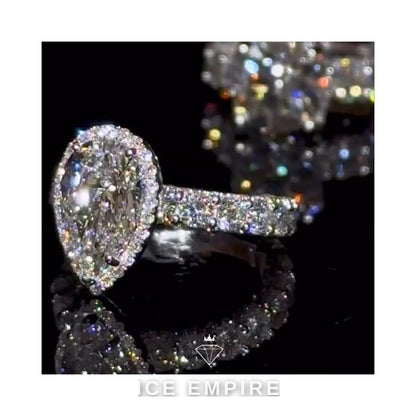 Iced Out Gold Plated Moissanite Engagement Ring