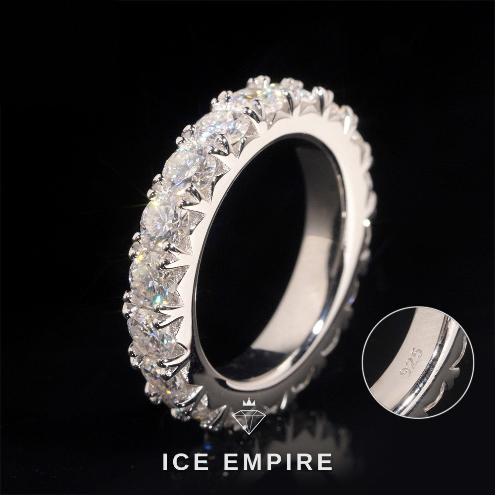 Iced Out Gold Plated Moissanite Wedding Band