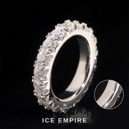 Iced Out Gold Plated Moissanite Wedding Band