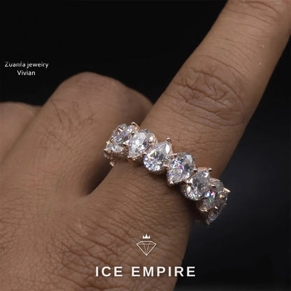 Iced Out 925 Silver Moissanite Ring