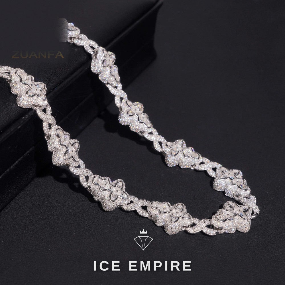 Iced Out Rose Gold Plated Moissanite Cuban Chain