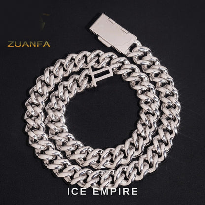 Iced Out Baguette Rose Gold Plated Moissanite Cuban Chain