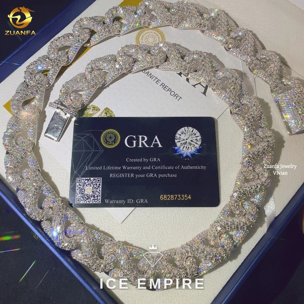 Iced Out Rose Gold Plated Moissanite Cuban Chain