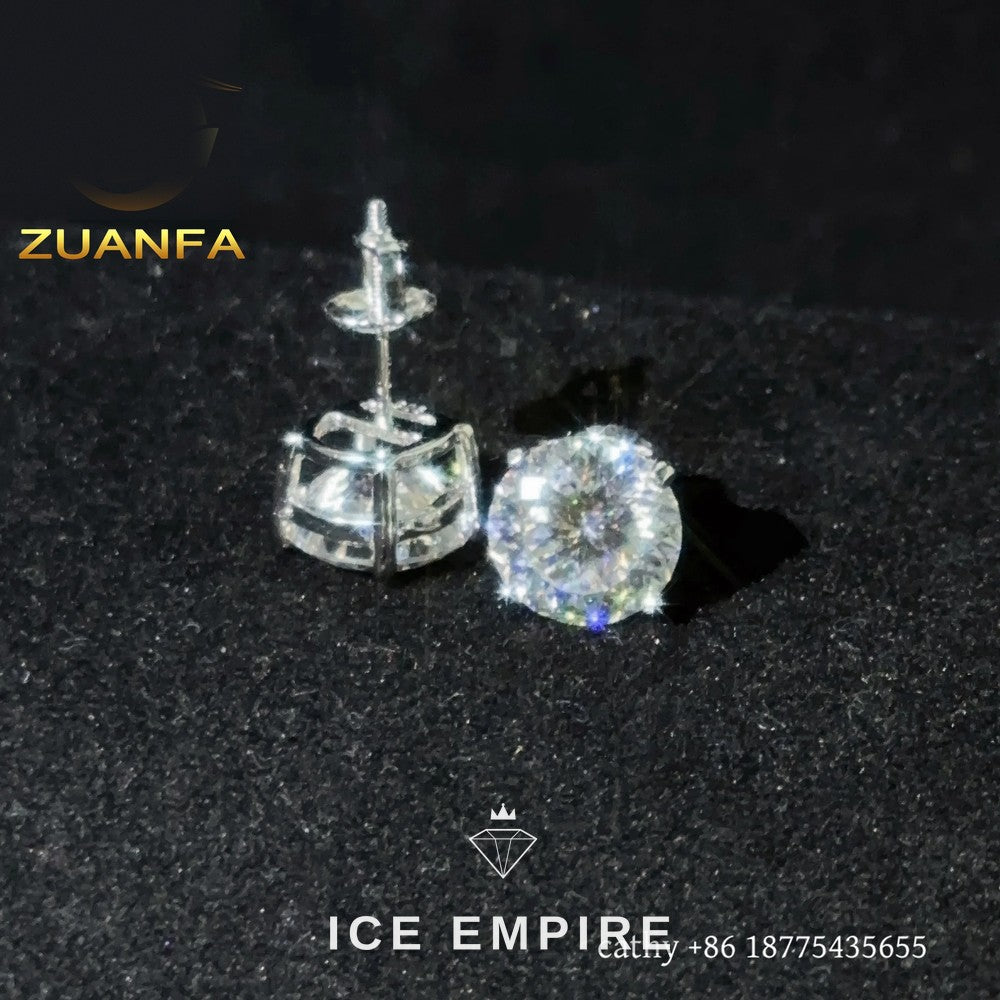 Iced Out Rose Gold Plated Moissanite Earrings