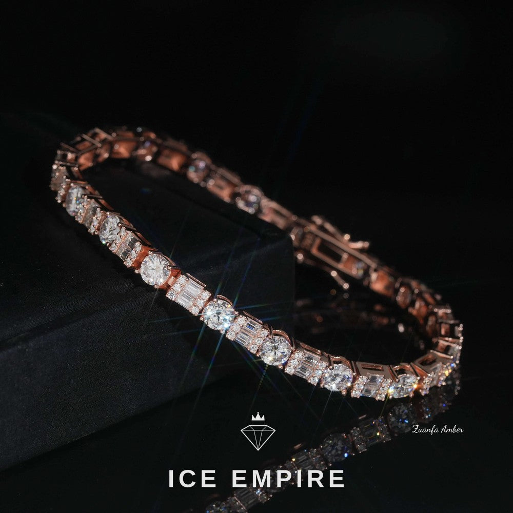 Iced Out 925 Silver Moissanite Tennis Chain