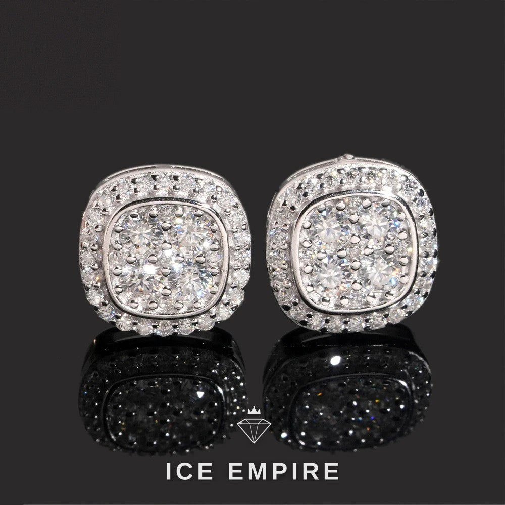 Iced Out 925 Silver Moissanite Earrings