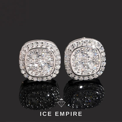 Iced Out 925 Silver Moissanite Earrings