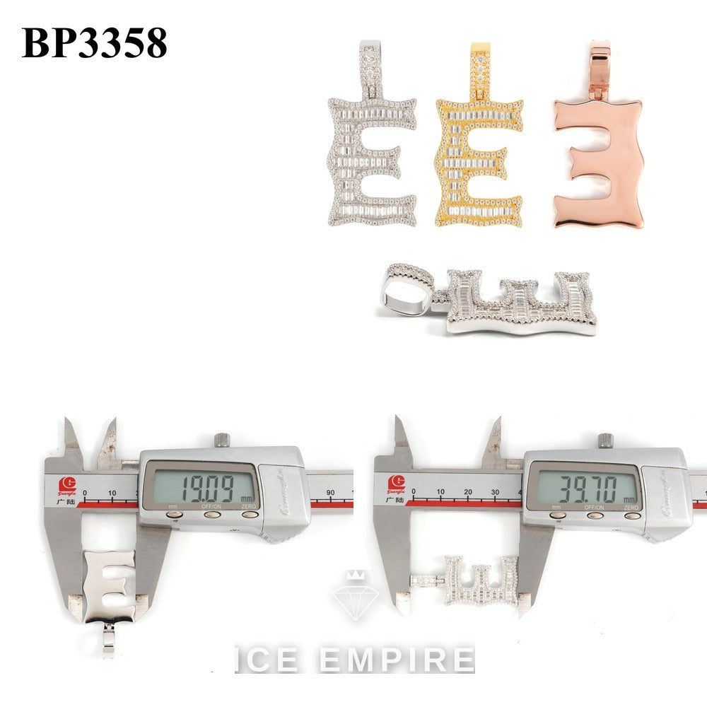 Iced Out Baguette 925 Silver Pendant