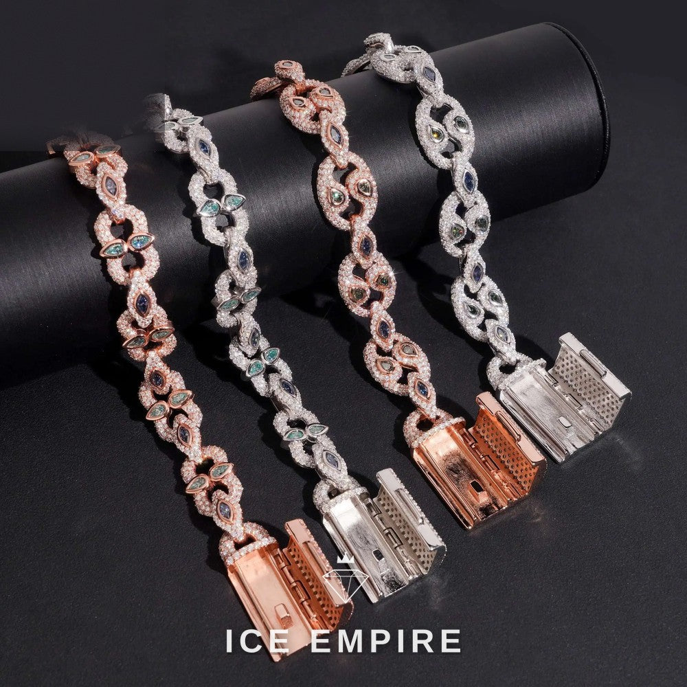 Iced Out Rose Gold Plated Moissanite Cuban Chain