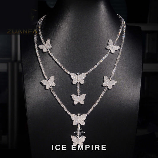 Iced Out Rose Gold Plated Moissanite Cuban Chain