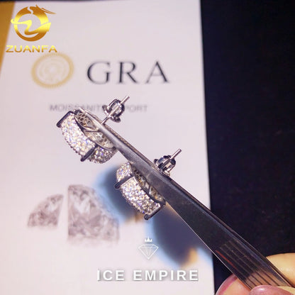 Iced Out 925 Silver Moissanite Earrings
