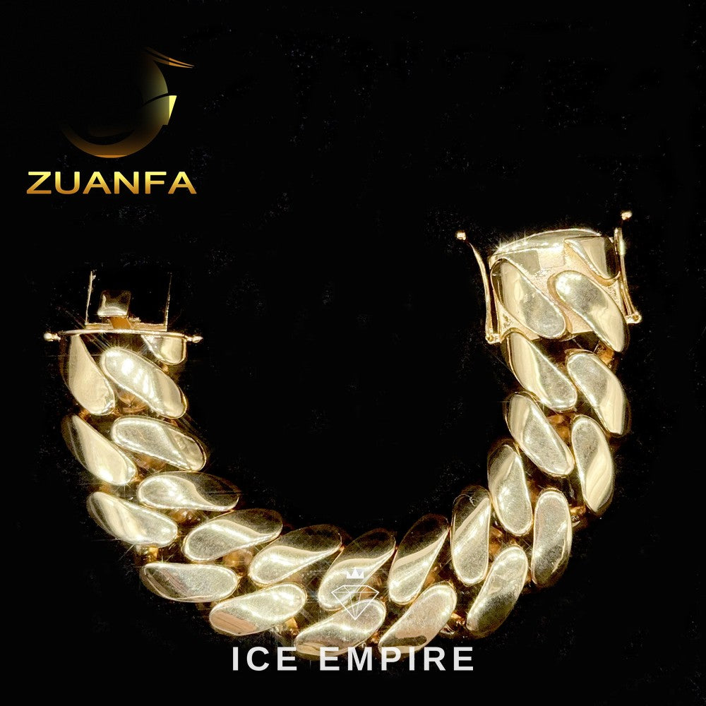 Iced Out 18K Gold Cuban Chain
