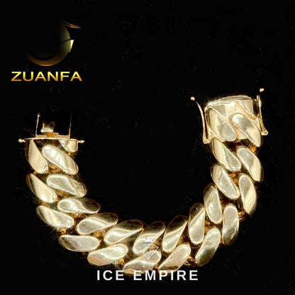 Iced Out 18K Gold Cuban Chain