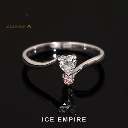 Iced Out Heart Gold Plated Lab Grown Diamond Wedding Band