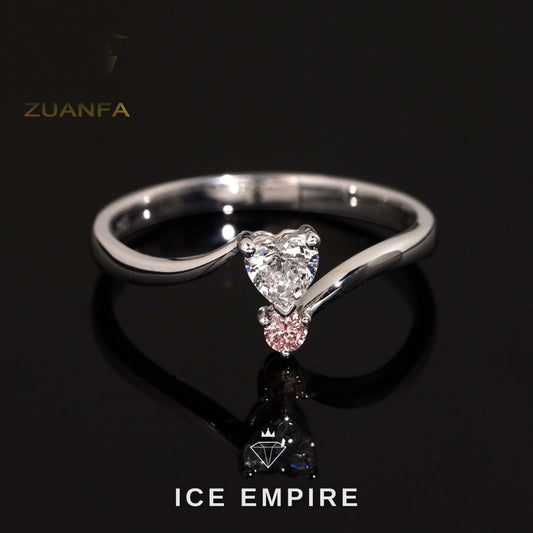 Iced Out Heart Gold Plated Lab Grown Diamond Wedding Band
