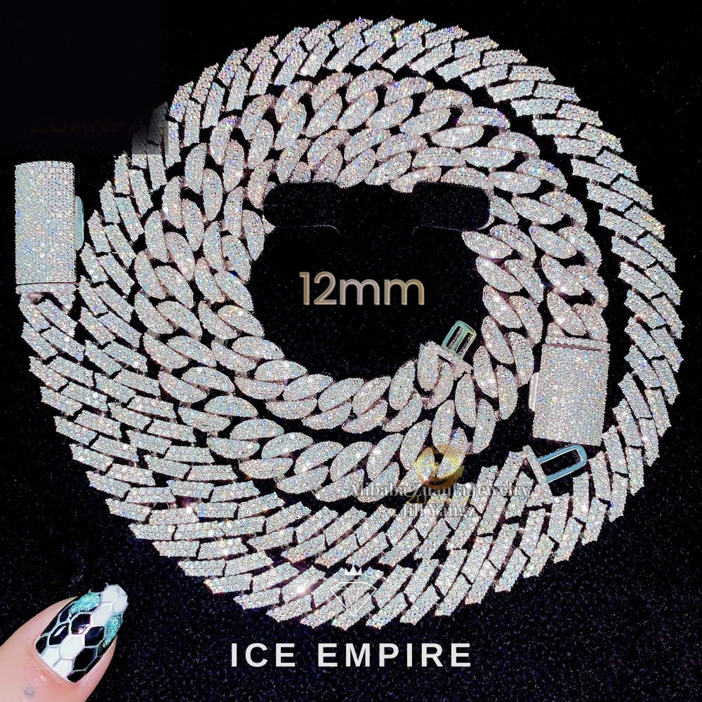 Iced Out Rose Gold Plated Moissanite Cuban Chain