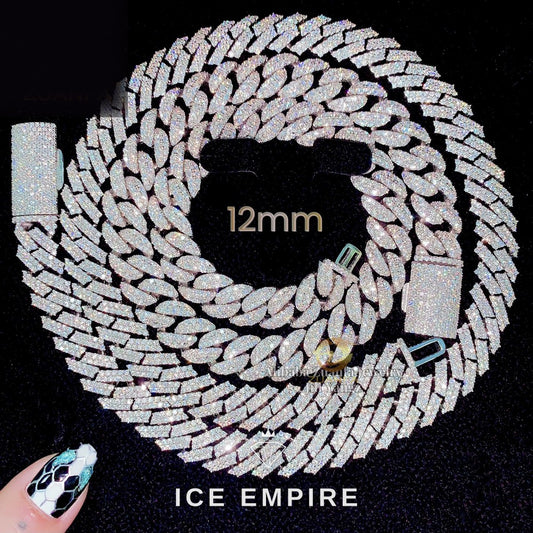 Iced Out Rose Gold Plated Moissanite Cuban Chain