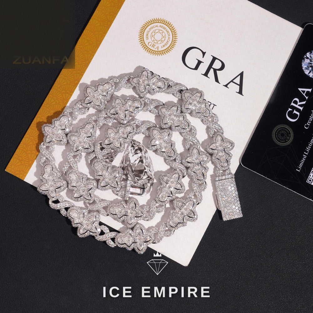 Iced Out Rose Gold Plated Moissanite Cuban Chain