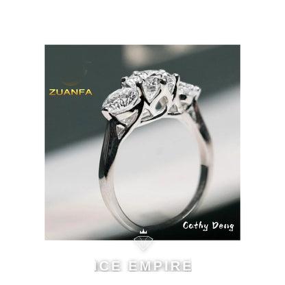 Iced Out Cluster 18K Gold Moissanite Wedding Band