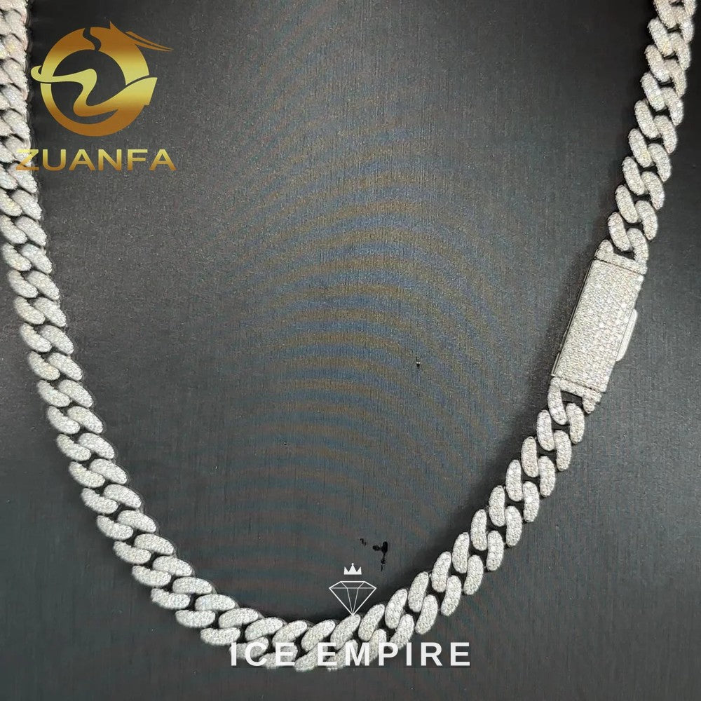 Iced Out Rose Gold Plated Moissanite Cuban Chain