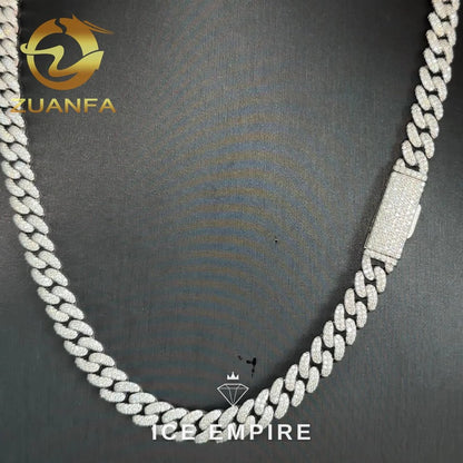 Iced Out Rose Gold Plated Moissanite Cuban Chain