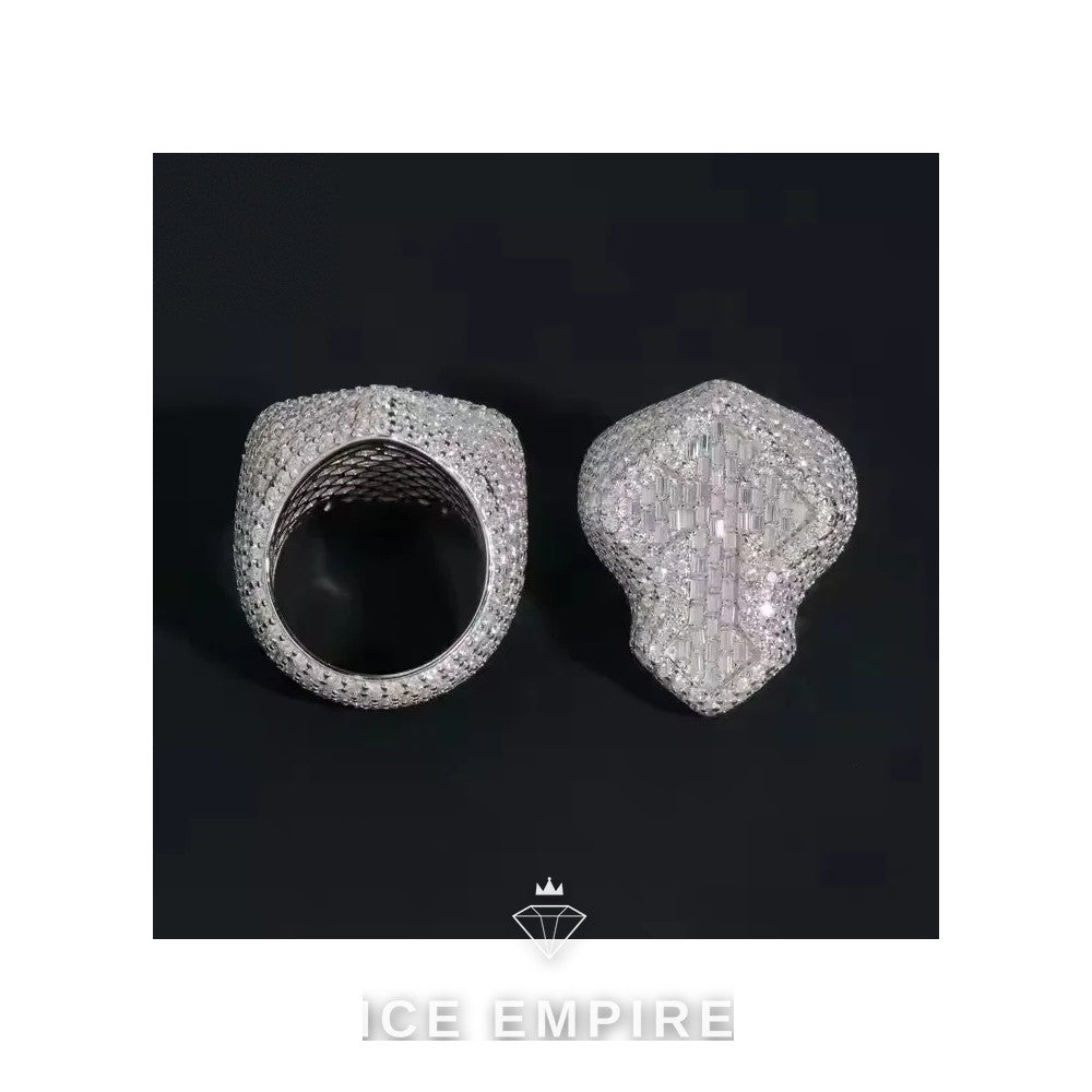 Iced Out Rose Gold Plated Moissanite Ring