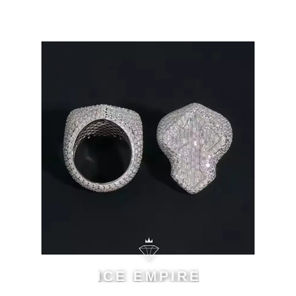 Iced Out Rose Gold Plated Moissanite Ring