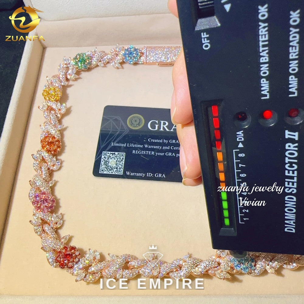 Iced Out Rose Gold Plated Moissanite Cuban Chain