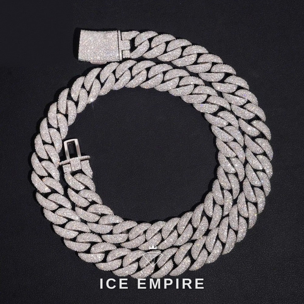 Iced Out Rose Gold Plated Moissanite Cuban Chain