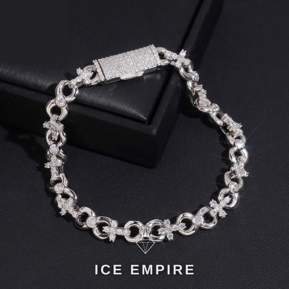 Iced Out Cross 925 Silver Moissanite Cuban Chain