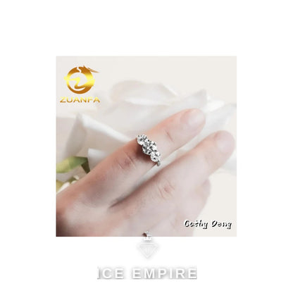Iced Out Cluster 18K Gold Moissanite Wedding Band