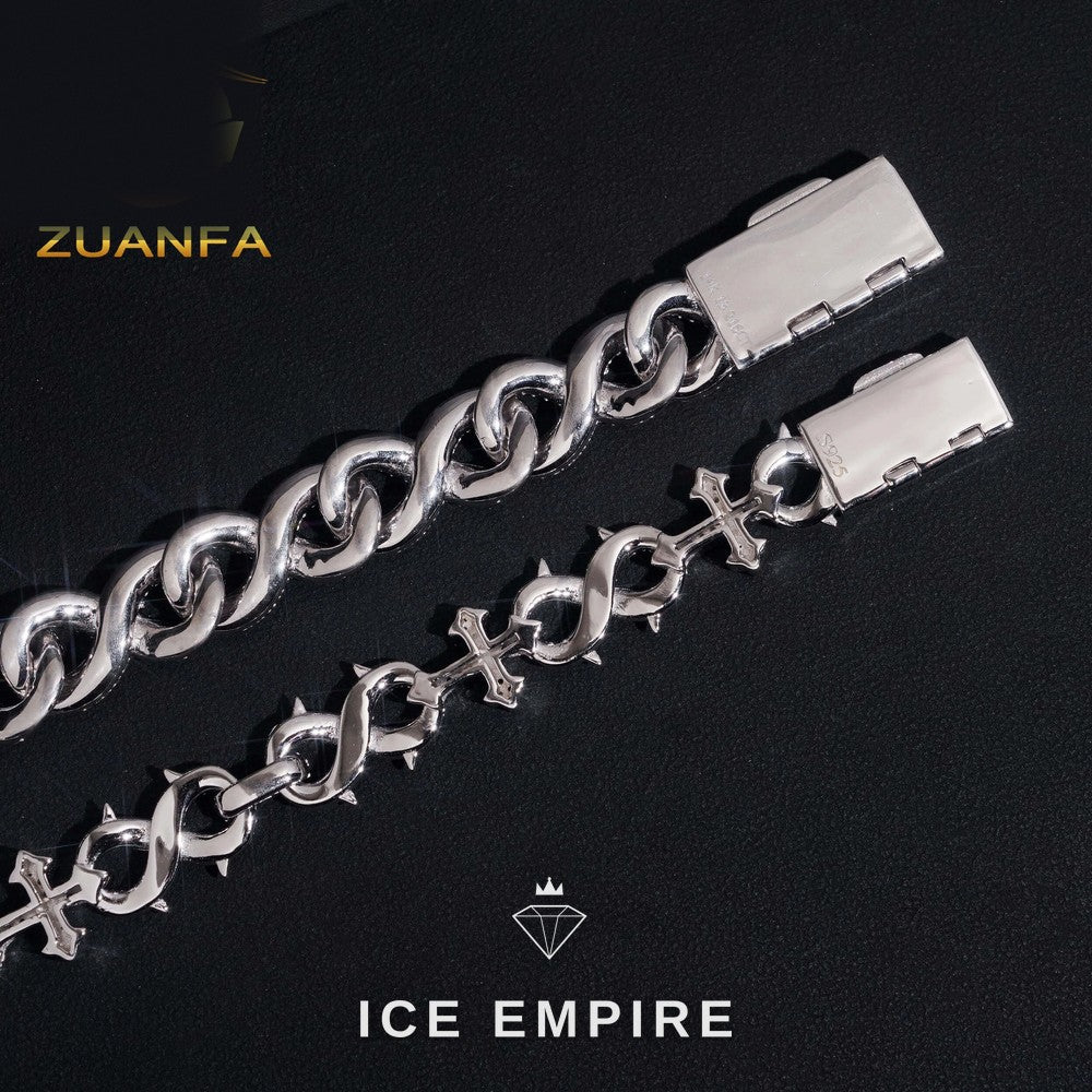 Iced Out Rose Gold Plated Moissanite Cuban Chain