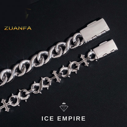 Iced Out Rose Gold Plated Moissanite Cuban Chain