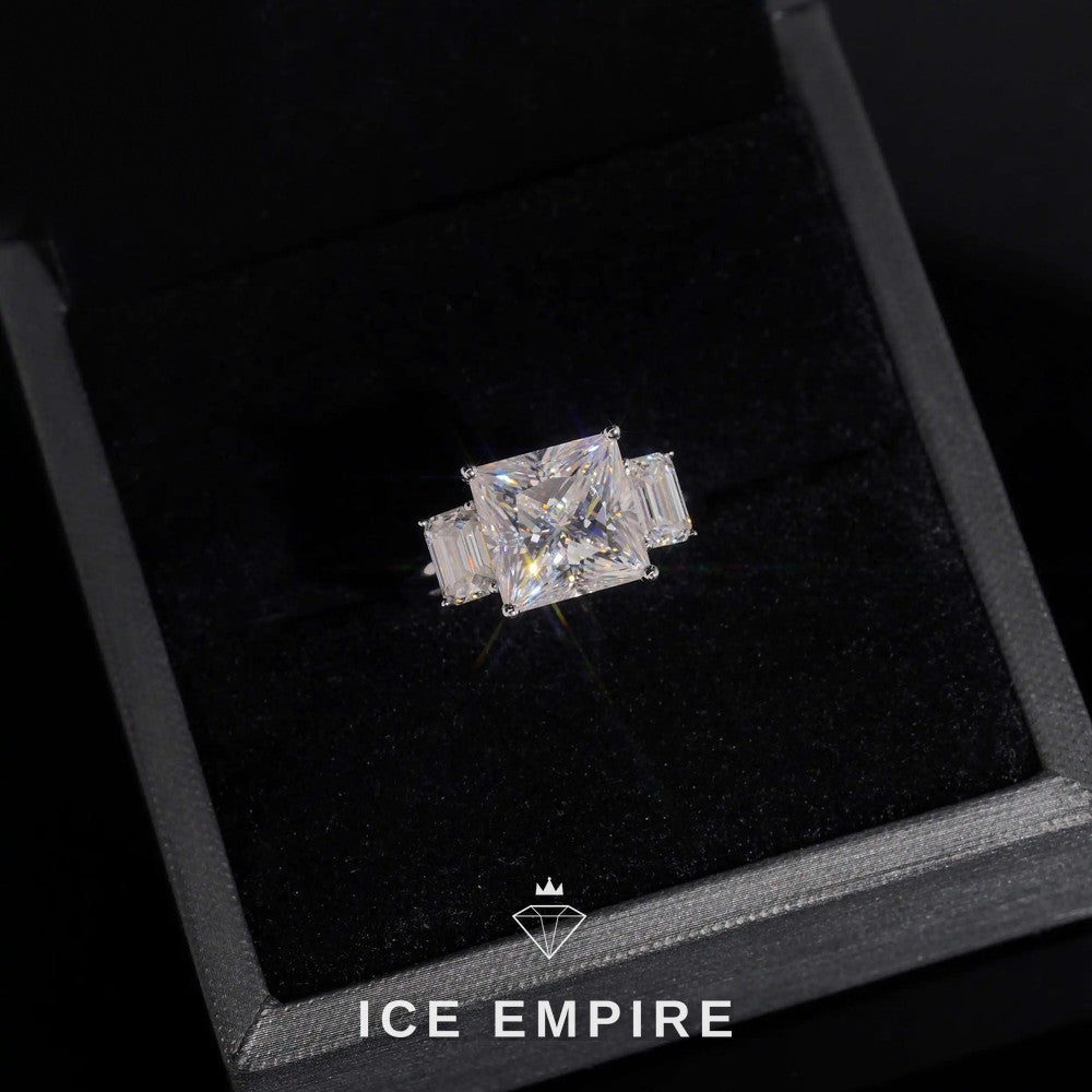 Iced Out Gold Plated Moissanite Wedding Band
