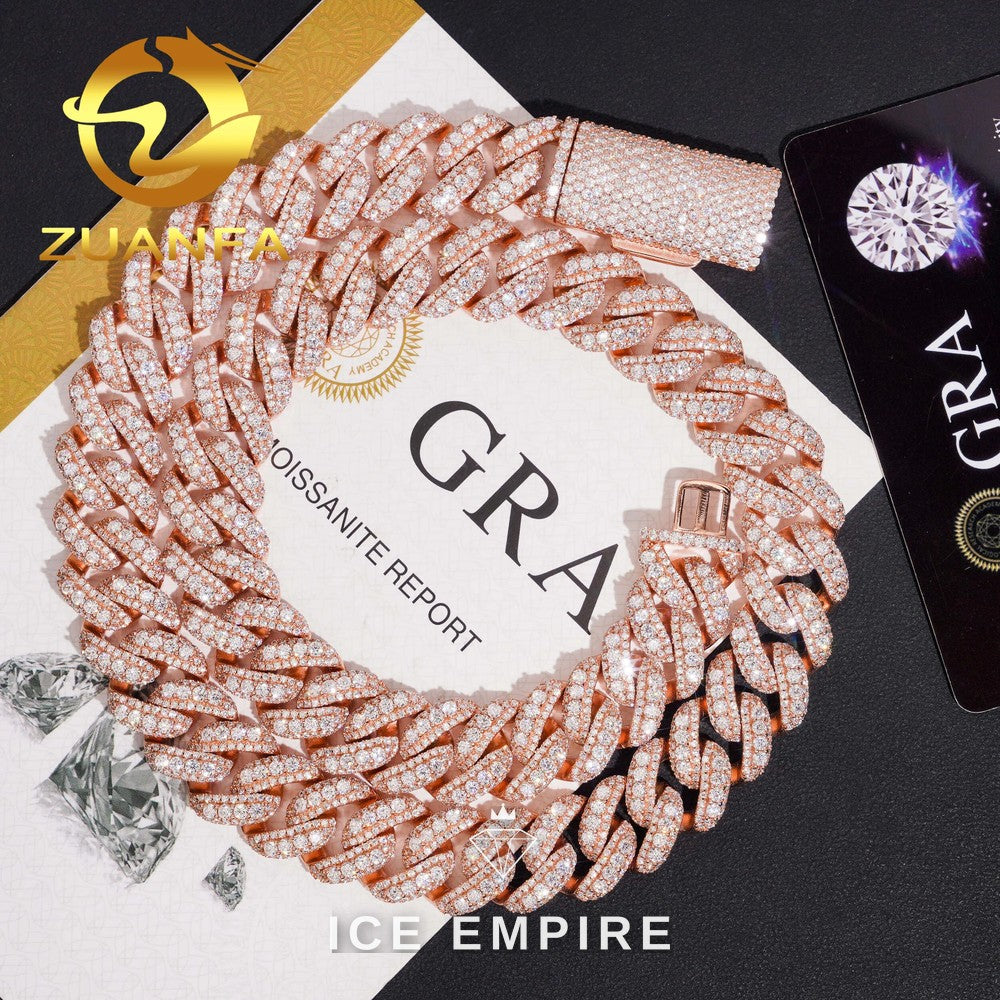Iced Out Gold Plated Moissanite Cuban Chain