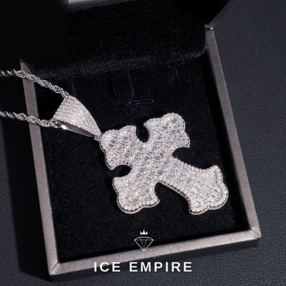 Iced Out Baguette 925 Silver Moissanite Pendant
