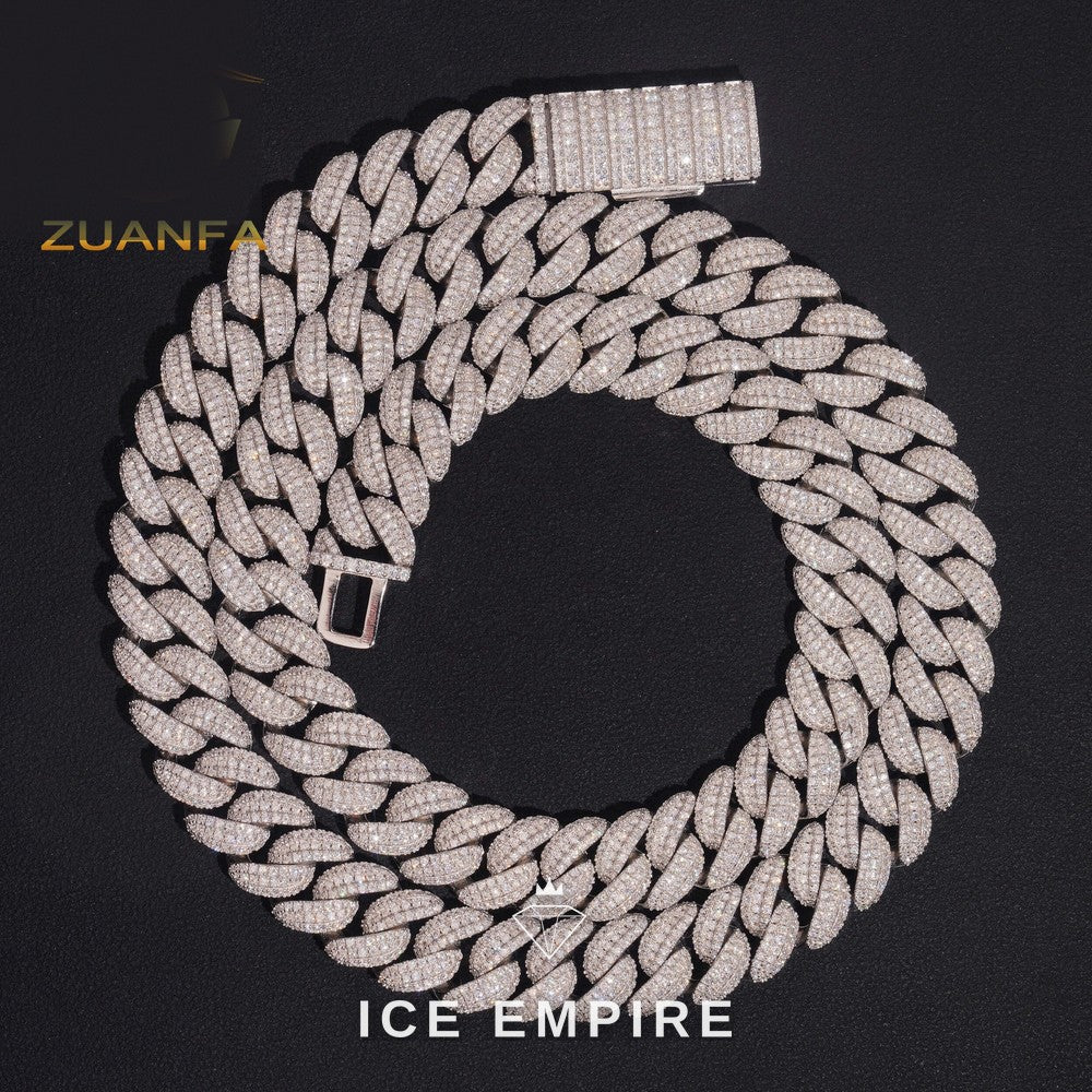 Iced Out Rose Gold Plated Moissanite Cuban Chain