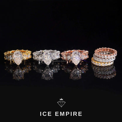 Iced Out Rose Gold Plated Moissanite Engagement Ring
