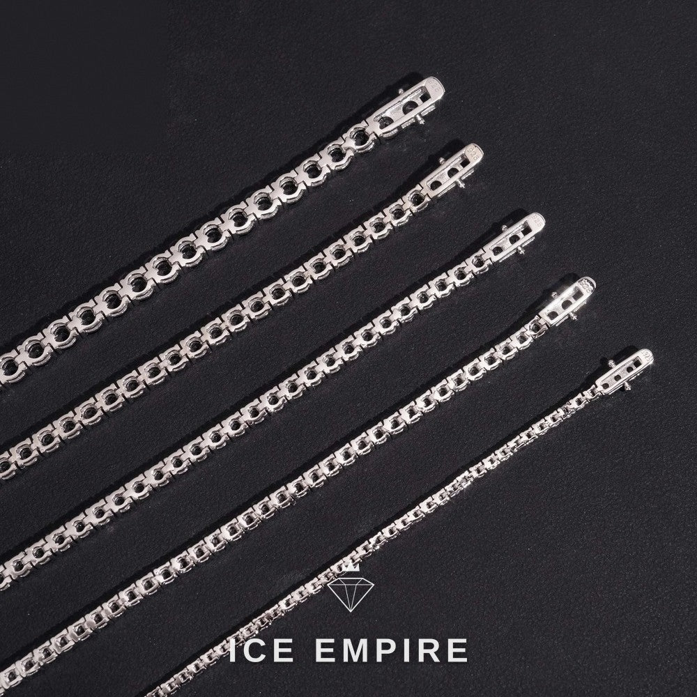 Iced Out 925 Silver Moissanite Tennis Bracelet