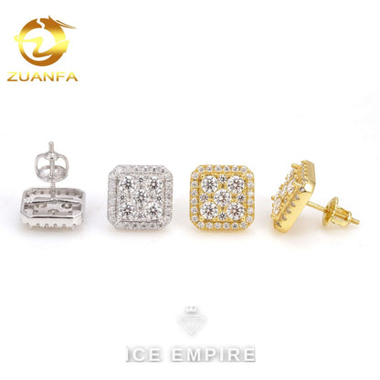Iced Out Gold Plated Moissanite Earrings