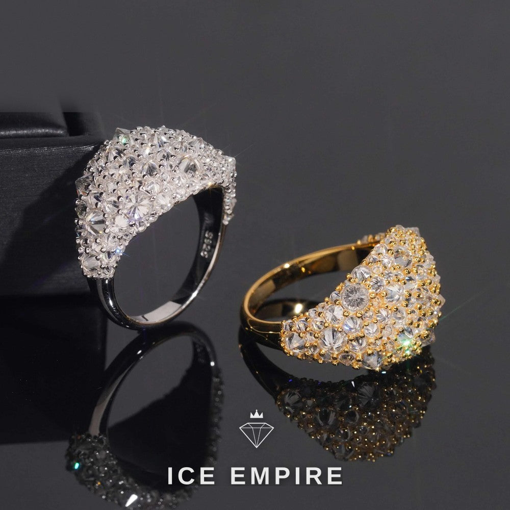 Iced Out 925 Silver Moissanite Ring