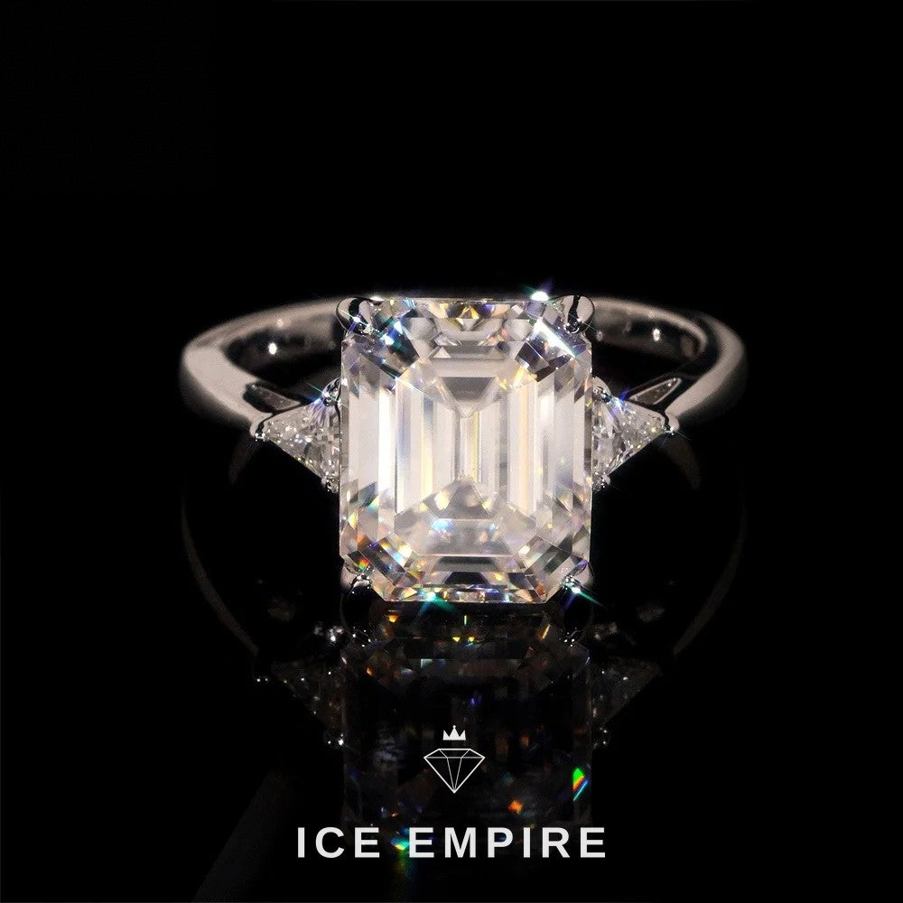 Iced Out 925 Silver Moissanite Engagement Ring