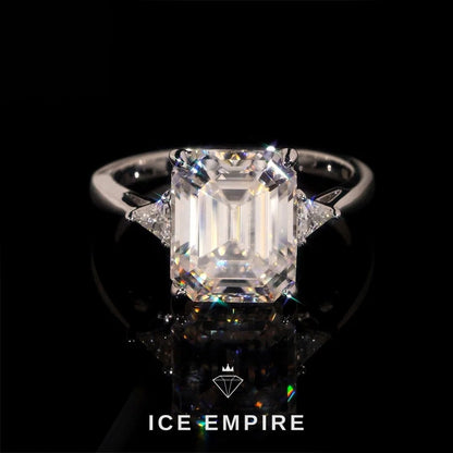 Iced Out 925 Silver Moissanite Engagement Ring