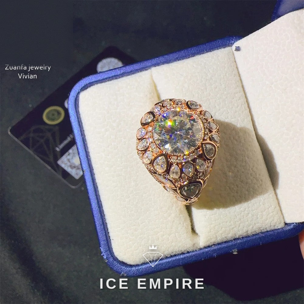 Iced Out 925 Silver Moissanite Ring