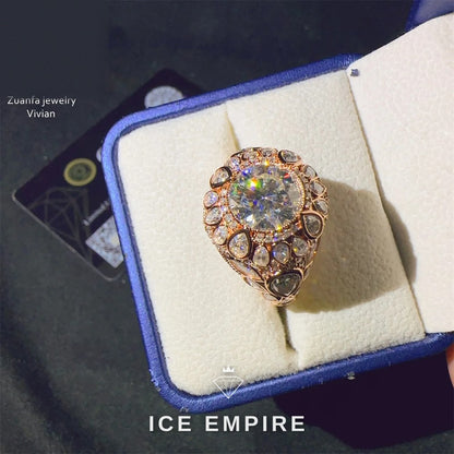 Iced Out 925 Silver Moissanite Ring